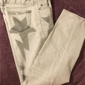 Vintage Light-wash Banana Republic Men’s Jeans With  GUCCI,CC LV PRINT S-38/34”